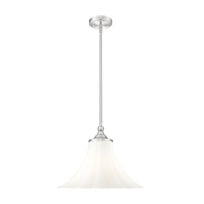 Z-Lite Fleur 1 Light 16" Pendant, Brushed Nickel/Opal Etched - 1958P16-BN