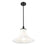 Z-Lite Fleur 1 Light 16" Pendant, Matte Black/Opal Etched