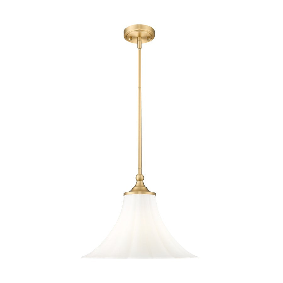 Z-Lite Fleur 1 Light 16" Pendant, Modern Gold/Opal Etched - 1958P16-MGLD