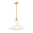 Z-Lite Fleur 1 Light 16" Pendant, Modern Gold/Opal Etched