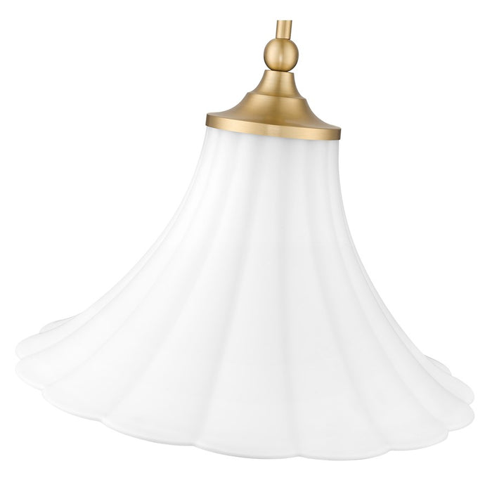 Z-Lite Fleur 1 Light 16" Pendant, Modern Gold/Opal Etched
