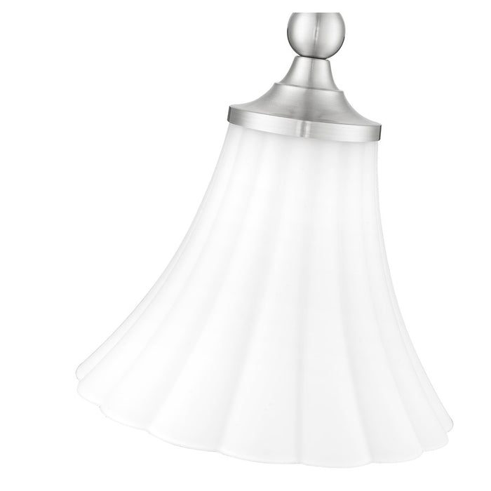 Z-Lite Fleur 1 Light 8" Pendant, Brushed Nickel/Opal Etched