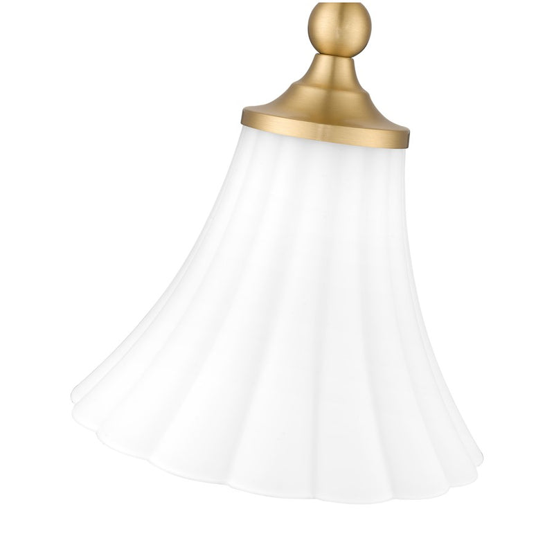 Z-Lite Fleur 1 Light 8" Pendant, Modern Gold/Opal Etched