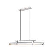 Z-Lite Benoit 1Lt 44" Linear Chandelier, Brushed Nickel/Clear - 1959-44L-BN-LED