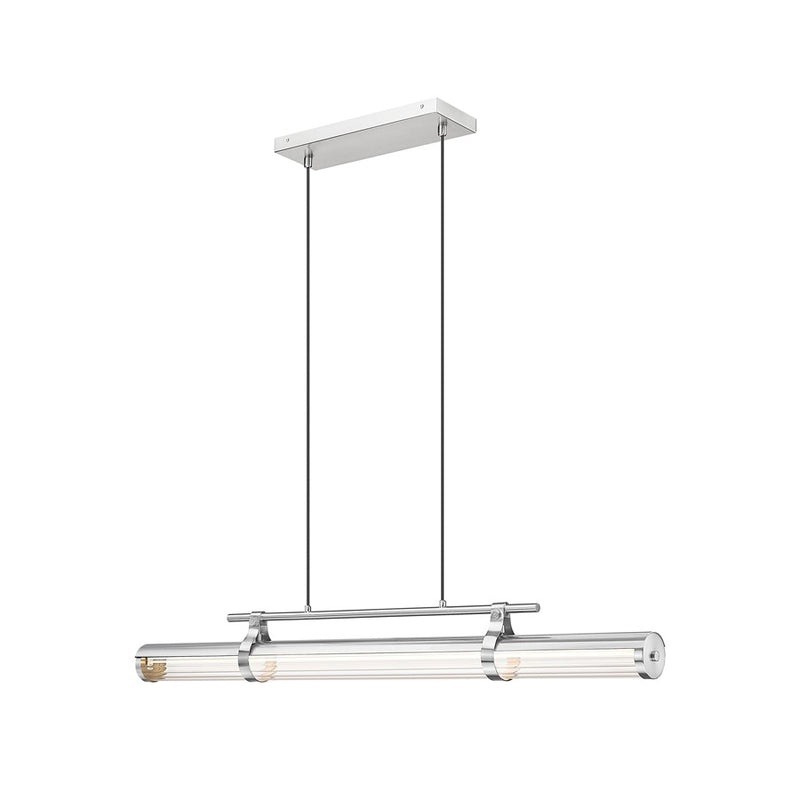 Z-Lite Benoit 1Lt 44" Linear Chandelier, Brushed Nickel/Clear - 1959-44L-BN-LED