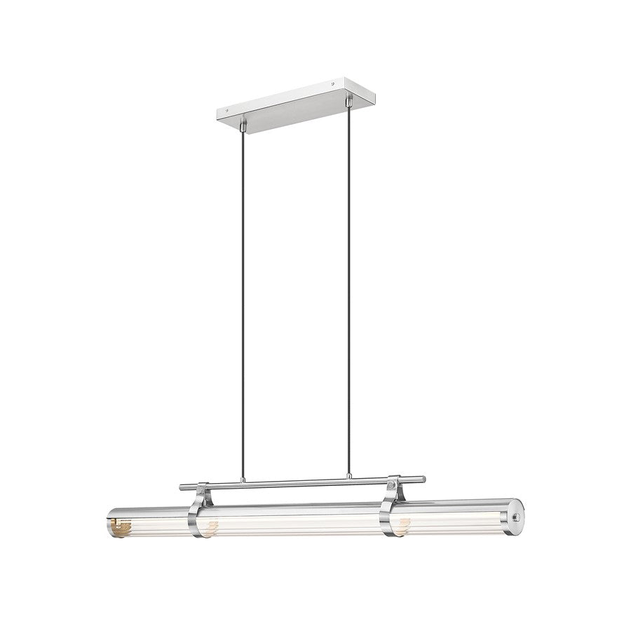 Z-Lite Benoit 1Lt 44" Linear Chandelier, Brushed Nickel/Clear - 1959-44L-BN-LED