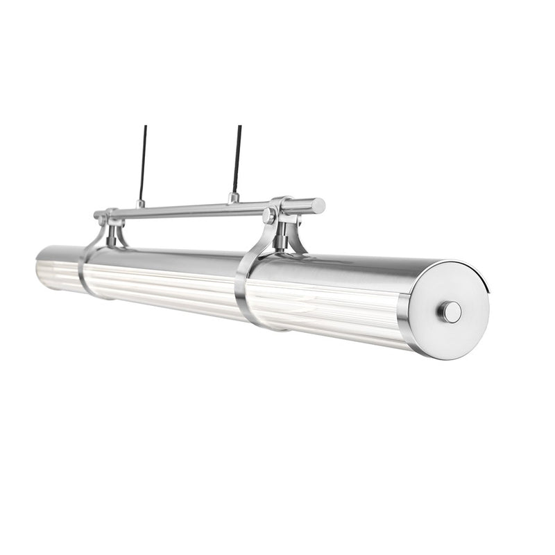 Z-Lite Benoit 1Lt 44" Linear Chandelier, Brushed Nickel/Clear