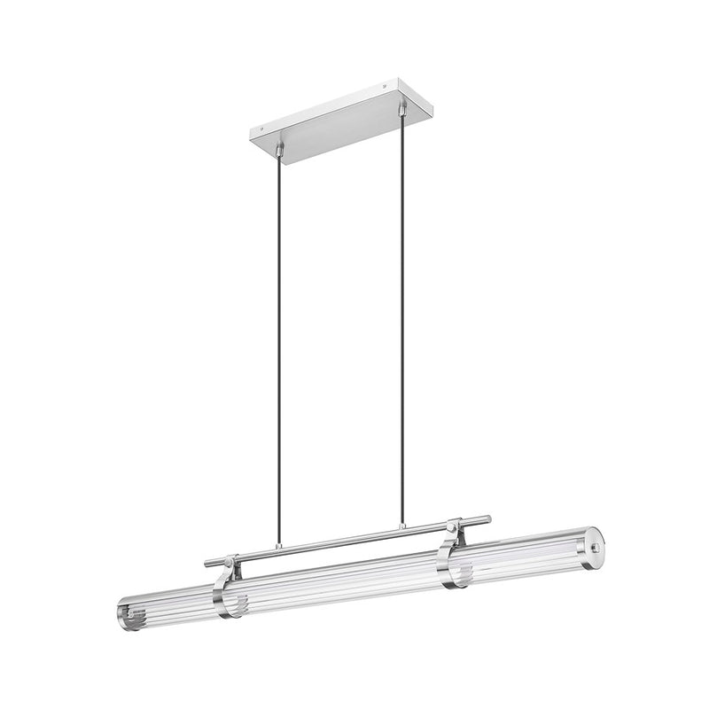Z-Lite Benoit 1Lt 44" Linear Chandelier, Brushed Nickel/Clear