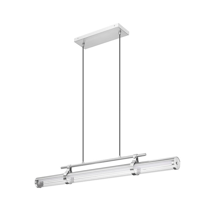 Z-Lite Benoit 1Lt 44" Linear Chandelier, Brushed Nickel/Clear