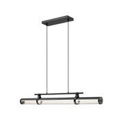 Z-Lite Benoit 1 Light 44" Linear Chandelier, Matte Black/Clear - 1959-44L-MB-LED