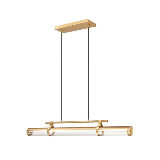 Z-Lite Benoit 1Lt 44" Linear Chandelier, Modern Gold/Clear - 1959-44L-MGLD-LED