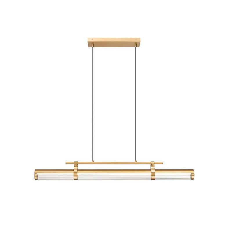 Z-Lite Benoit 1Lt 44" Linear Chandelier, Modern Gold/Clear
