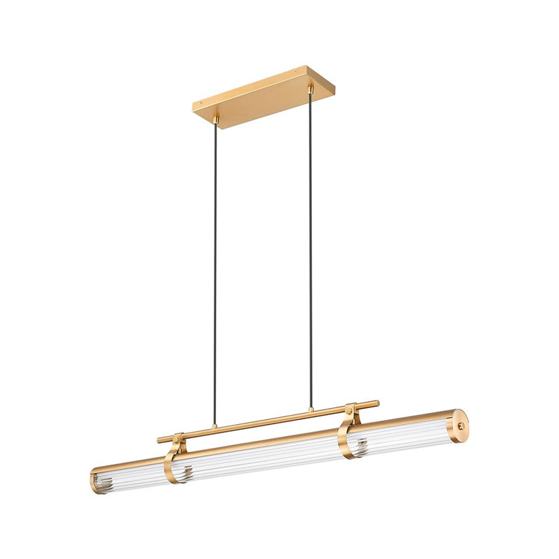 Z-Lite Benoit 1Lt 44" Linear Chandelier, Modern Gold/Clear