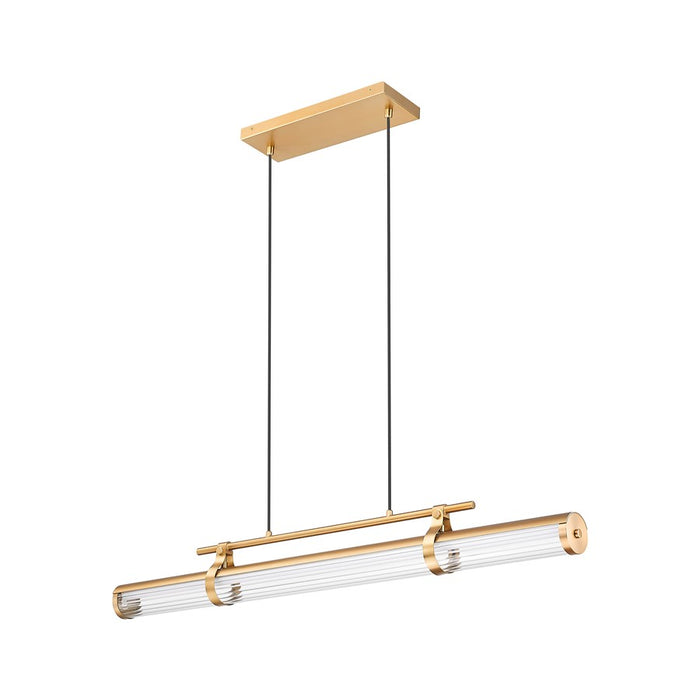 Z-Lite Benoit 1Lt 44" Linear Chandelier, Modern Gold/Clear