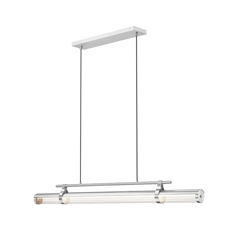 Z-Lite Benoit 1Lt 56" Linear Chandelier, Brushed Nickel/Clear - 1959-54L-BN-LED