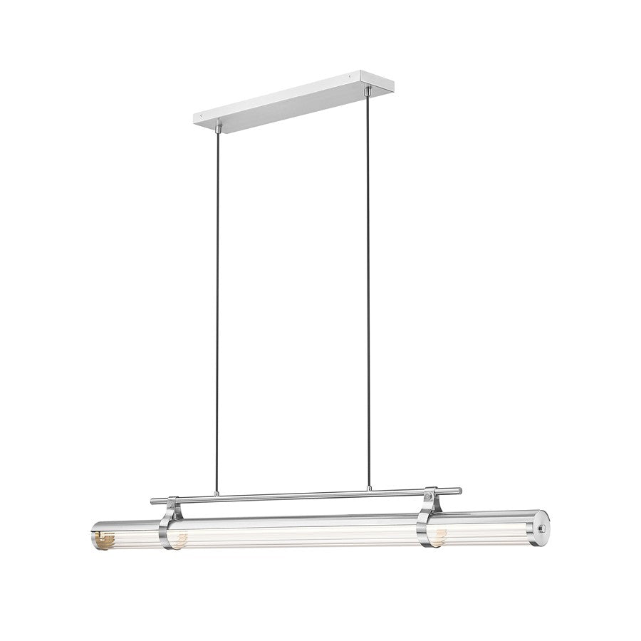 Z-Lite Benoit 1Lt 56" Linear Chandelier, Brushed Nickel/Clear - 1959-54L-BN-LED