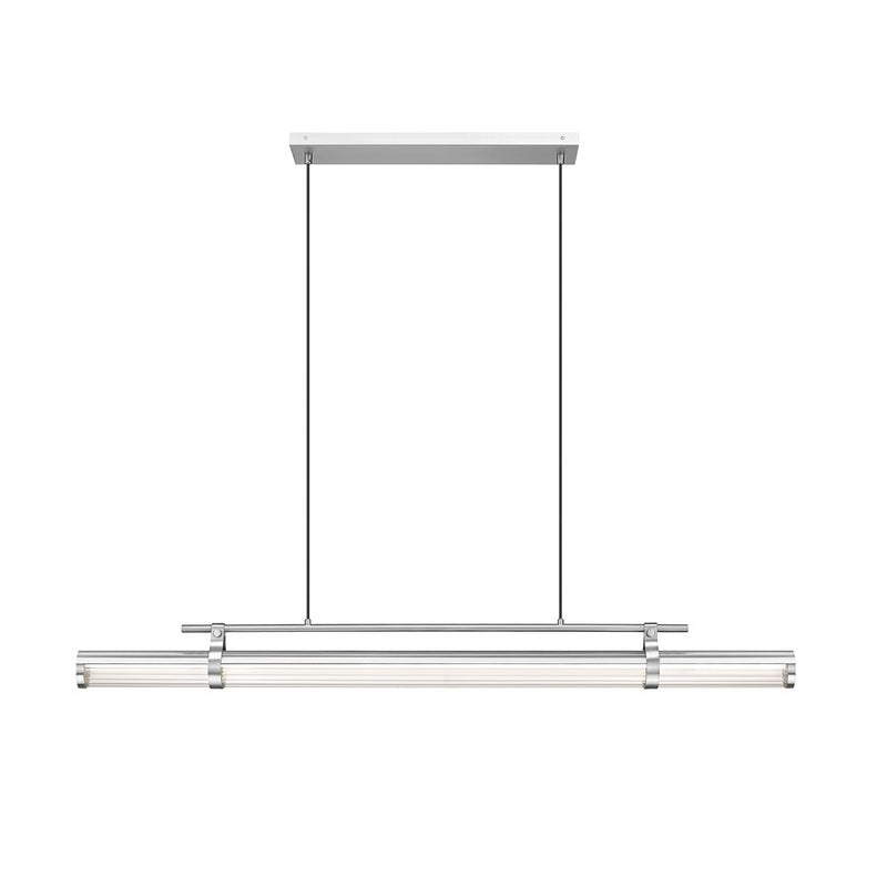 Z-Lite Benoit 1Lt 56" Linear Chandelier, Brushed Nickel/Clear