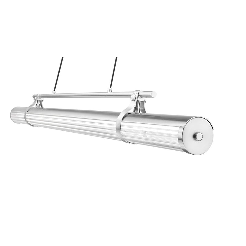 Z-Lite Benoit 1Lt 56" Linear Chandelier, Brushed Nickel/Clear