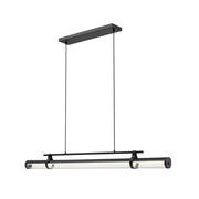 Z-Lite Benoit 1 Light 56" Linear Chandelier, Matte Black/Clear - 1959-54L-MB-LED