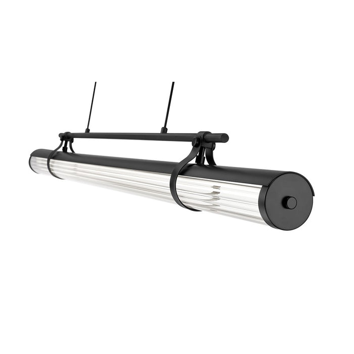 Z-Lite Benoit 1 Light 56" Linear Chandelier, Matte Black/Clear