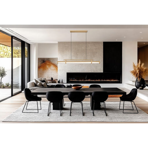 Z-Lite Benoit 1Lt 56" Linear Chandelier, Modern Gold/Clear