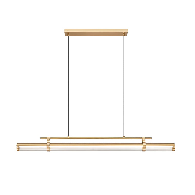 Z-Lite Benoit 1Lt 56" Linear Chandelier, Modern Gold/Clear