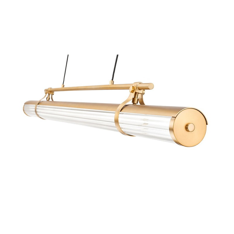 Z-Lite Benoit 1Lt 56" Linear Chandelier, Modern Gold/Clear