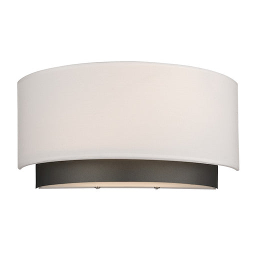 Z-Lite Jade 2 Light Wall Sconce, Factory Bronze, White Linen - 196-2S