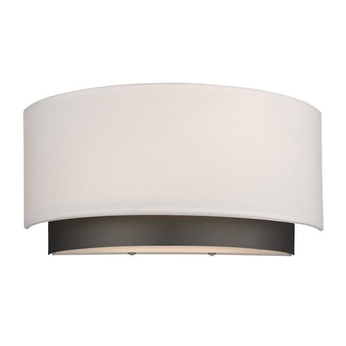 Z-Lite Jade 2 Light Wall Sconce, Factory Bronze, White Linen - 196-2S