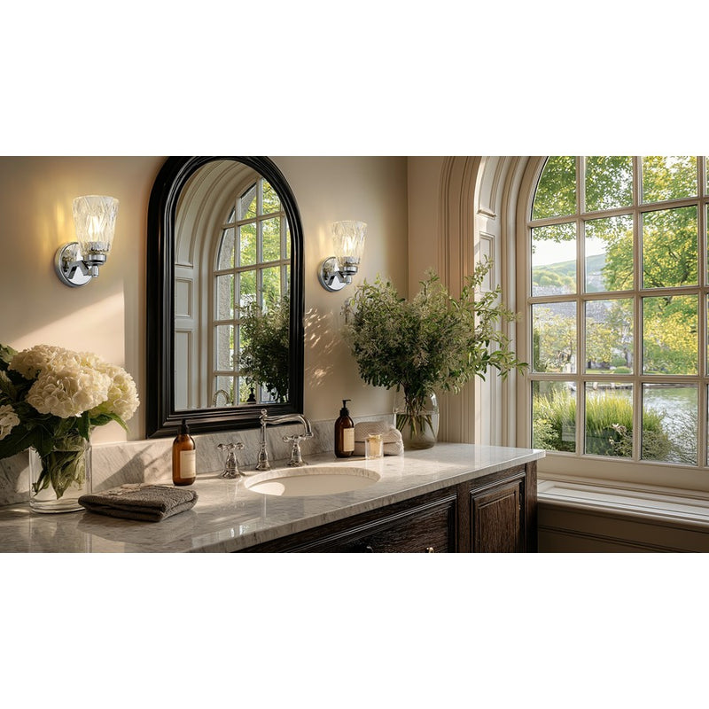 Z-Lite Andree 1 Light Wall Sconce, Chrome /Clear
