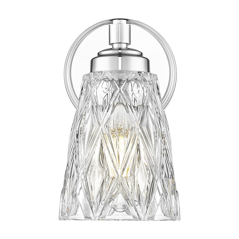 Z-Lite Andree 1 Light Wall Sconce, Chrome /Clear