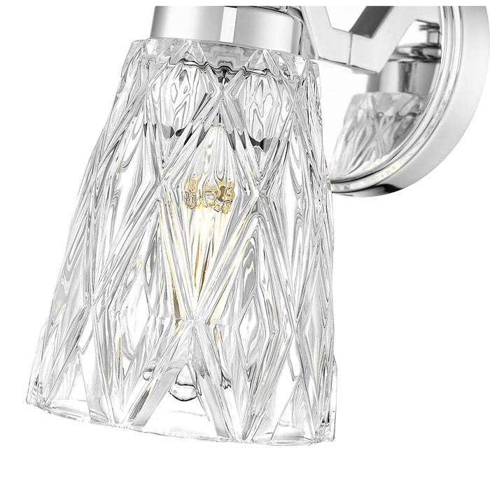 Z-Lite Andree 1 Light Wall Sconce, Chrome /Clear
