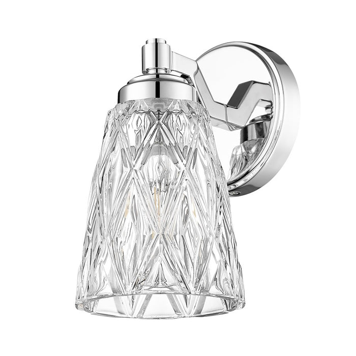 Z-Lite Andree 1 Light Wall Sconce, Chrome /Clear