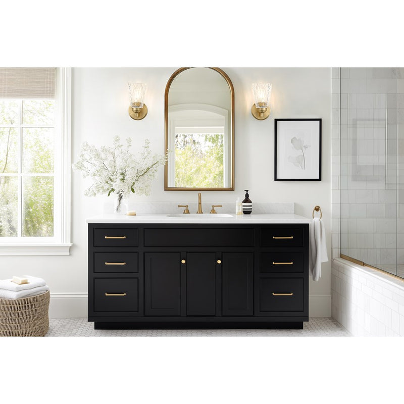 Z-Lite Andree 1 Light Wall Sconce, Modern Gold/Clear