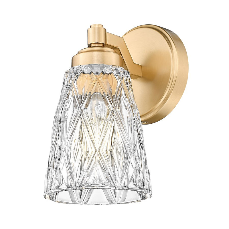 Z-Lite Andree 1 Light Wall Sconce, Modern Gold/Clear