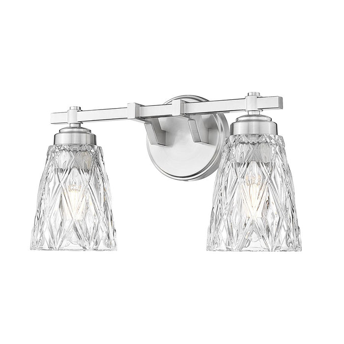 Z-Lite Andree 2 Light Vanity, Brushed Nickel/Clear - 1960-2V-BN