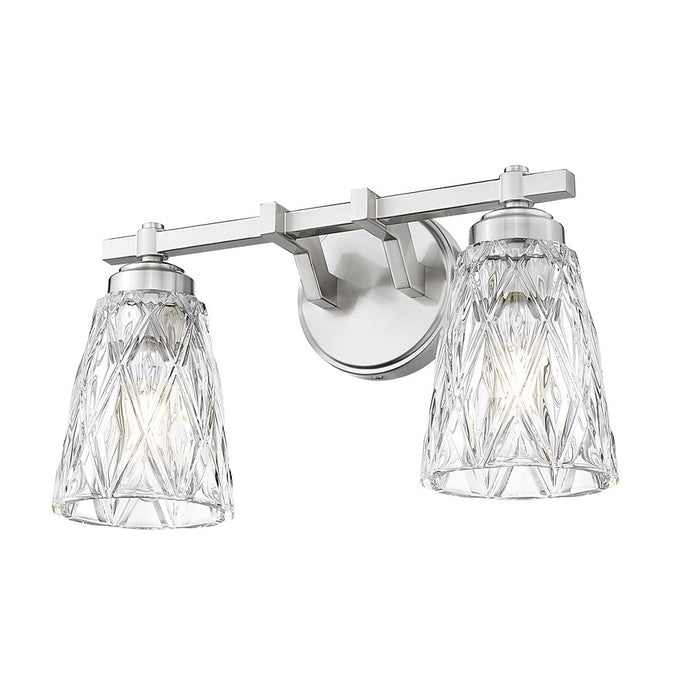 Z-Lite Andree 2 Light Vanity, Brushed Nickel/Clear