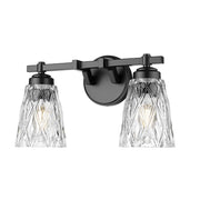 Z-Lite Andree 2 Light Vanity, Matte Black/Clear - 1960-2V-MB