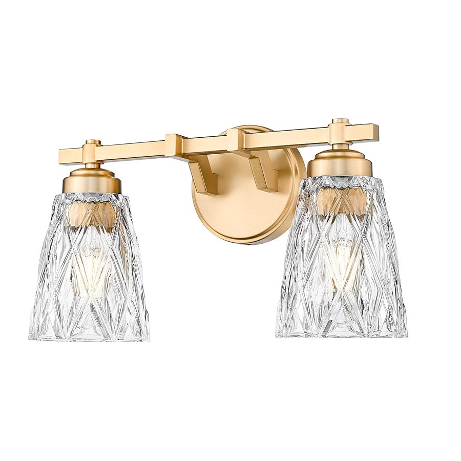 Z-Lite Andree 2 Light Vanity, Modern Gold/Clear - 1960-2V-MGLD