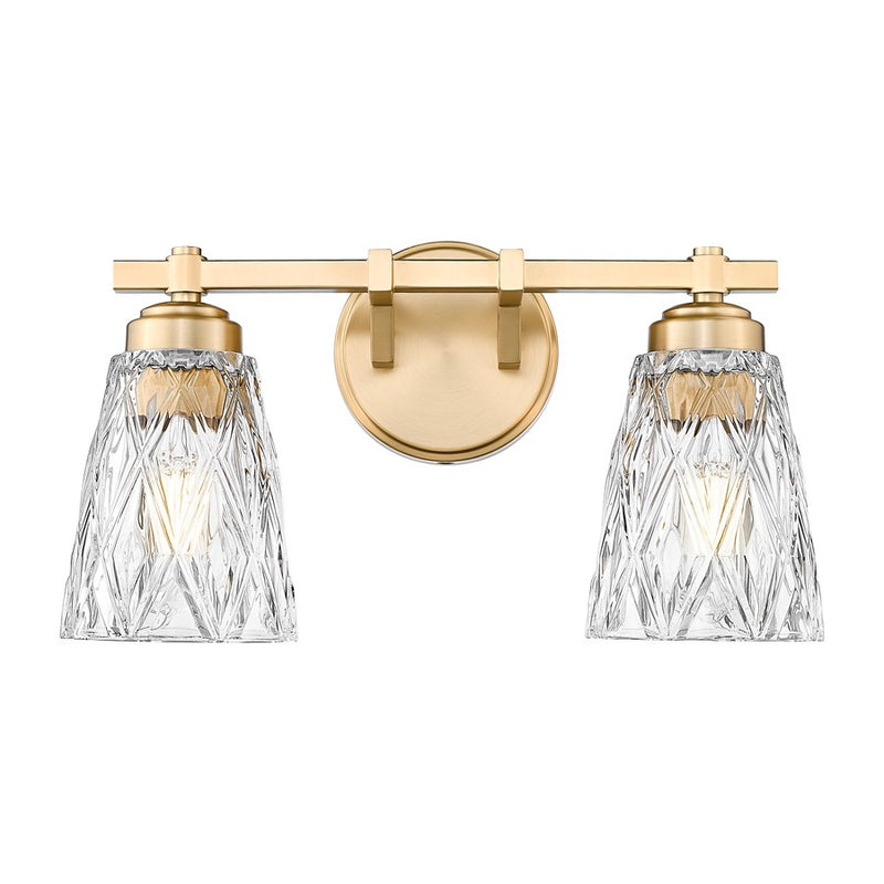 Z-Lite Andree 2 Light Vanity, Modern Gold/Clear