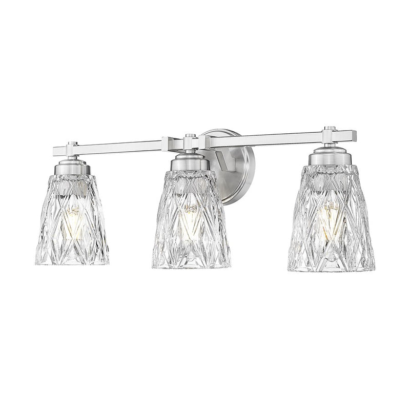 Z-Lite Andree 3 Light Vanity, Brushed Nickel/Clear - 1960-3V-BN