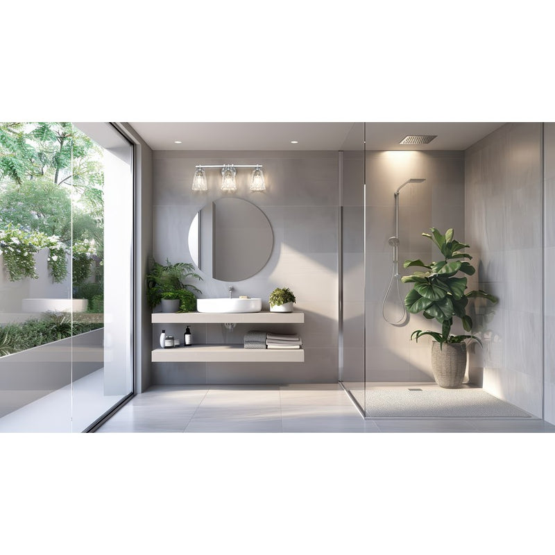 Z-Lite Andree 3 Light Vanity, Brushed Nickel/Clear