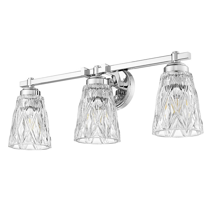 Z-Lite Andree 3 Light Vanity, Chrome /Clear