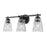 Z-Lite Andree 3 Light Vanity, Matte Black/Clear - 1960-3V-MB