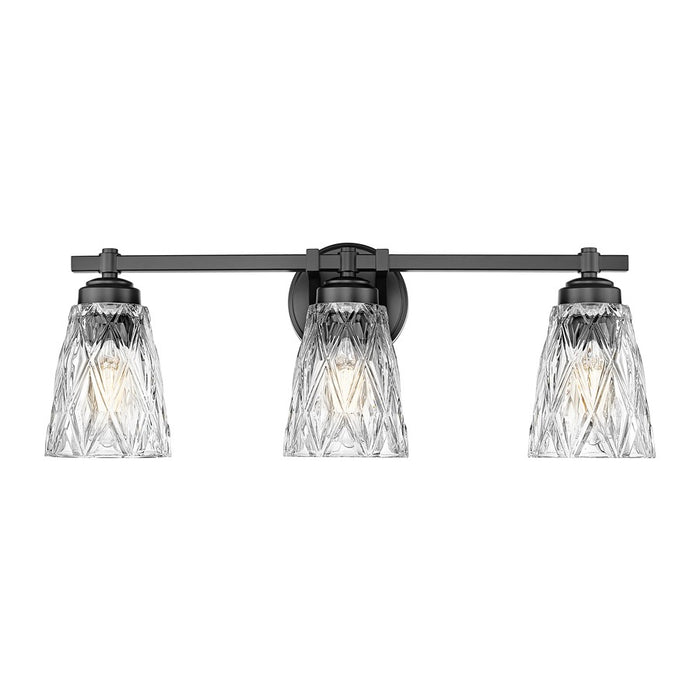 Z-Lite Andree 3 Light Vanity, Matte Black/Clear