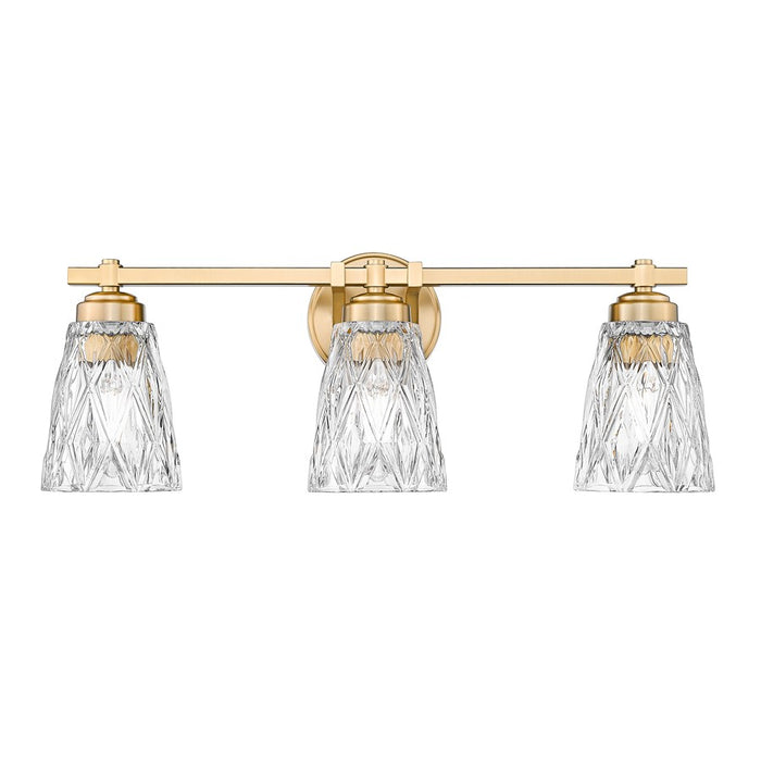 Z-Lite Andree 3 Light Vanity, Modern Gold/Clear