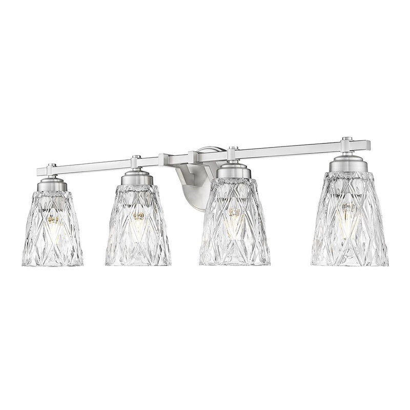 Z-Lite Andree 4 Light Vanity, Brushed Nickel/Clear - 1960-4V-BN