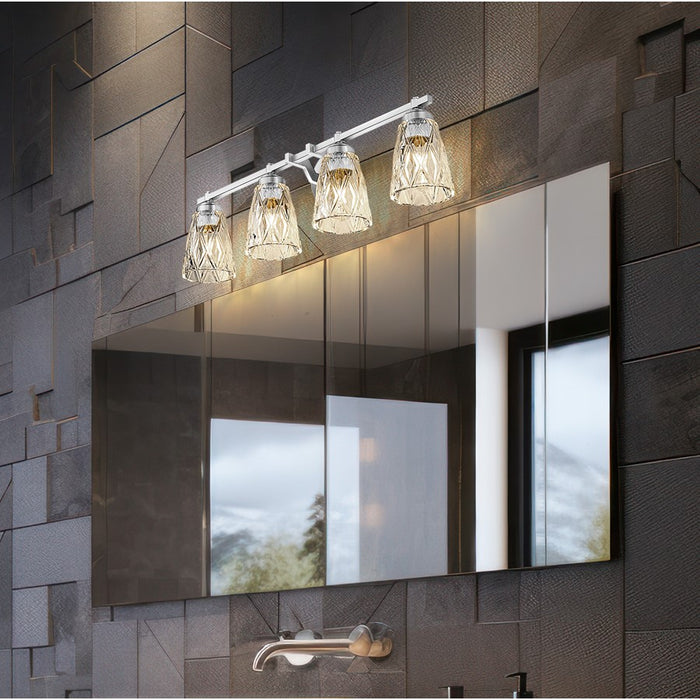 Z-Lite Andree 4 Light Vanity, Brushed Nickel/Clear