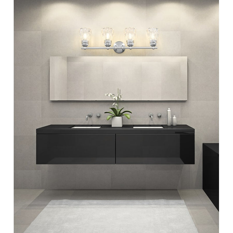 Z-Lite Andree 4 Light Vanity, Brushed Nickel/Clear