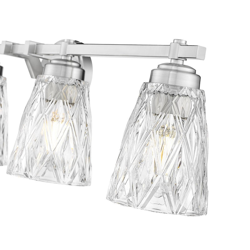 Z-Lite Andree 4 Light Vanity, Brushed Nickel/Clear